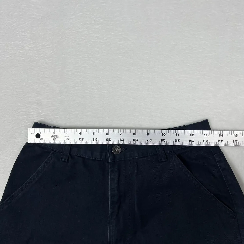 DKNY Jeans Womens Shorts Size 8 Black Denim High Waisted Back Buckle Vintage